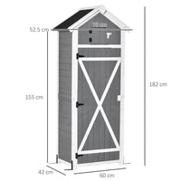 CASETTA DA GIARDINO CON RIPIANO RIMOVIBILE E TAVOLO 78X52.5X182 CM GRIGIO
