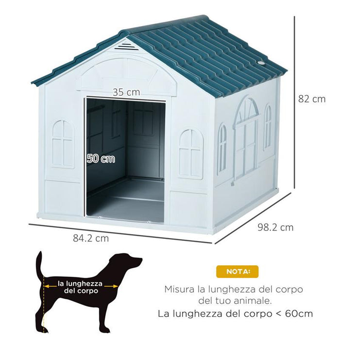 CUCCIA PER CANI DI TAGLIA MEDIA E GRANDE MAX 30KG IN PP IMPERMEABILE 84X98X82CM