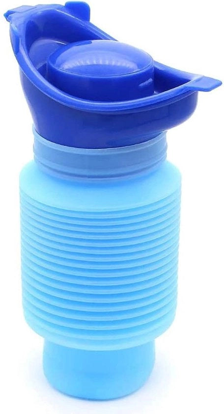 Urinoir portatile con flusso di scarico automatico - urinoir da viaggio per adulti e bambini - urinoir per donne - urinoir per camper - urinoir da 750 ml - contenitore per urina per donne in plastica blu