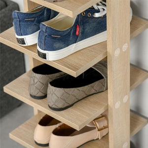 MOBILE SCARPIERA PER INGRESSO IN LEGNO, CON RIPIANO PORTA OGGETTI ROVERE