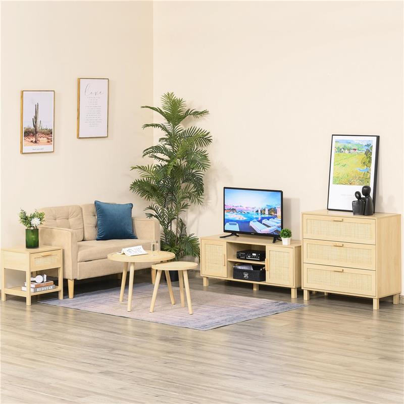 COMODINO MODERNO CON CASSETTO E RIPIANO INFERIORE PORTAOGGETTI, IN MDF, 40X40X48 CM, COLOR LEGNO