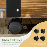 FIORIERA CON TRALICCIO PER RAMPICANTI E ROTELLE, IN LEGNO DI ABETE, 65X31X147 CM, MARRONE