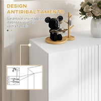 MOBILE SCARPIERA PER 15-20 PAIA DI SCARPE, RIPIANI REGOLABILI E CHIUSURA AMMORTIZZATA, BIANCO