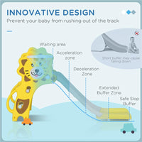 SCIVOLO PER BAMBINI 18-36 MESI CON CANESTRO DA BASKET LATERALE IN PE, 131X50X74 CM, GIALLO E GRIGIO