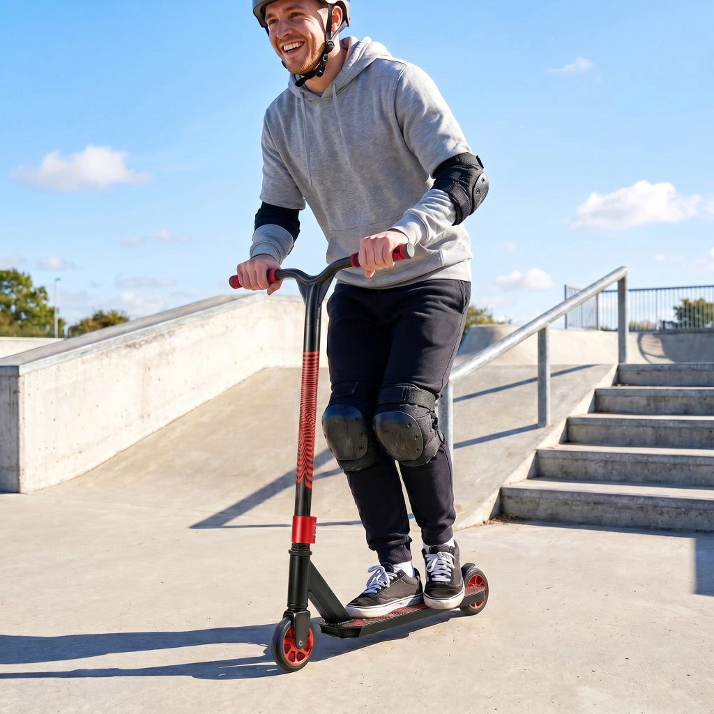 Patinete Freestyle Scooter Acrobatico ¨C zephmum ¨C Rosso con Ruote 120 mm e Giro 360¡ã