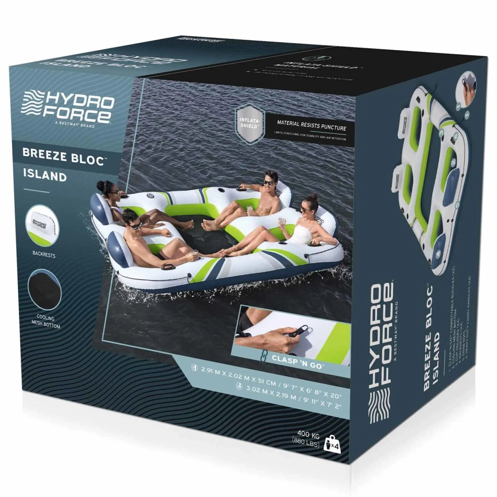 Bestway Isola galleggiante Hydro-Force Bianco e Blu e Verde PVC 42035720