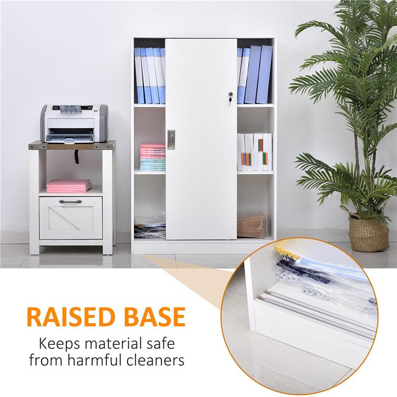 ARMADIETTO DA UFFICIO A 3 RIPIANI CON 2 CHIAVI DI SICUREZZA, IN TRUCIOLATO, 80X40X120 CM, BIANCO