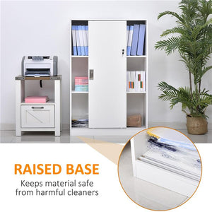 ARMADIETTO DA UFFICIO A 3 RIPIANI CON 2 CHIAVI DI SICUREZZA, IN TRUCIOLATO, 80X40X120 CM, BIANCO