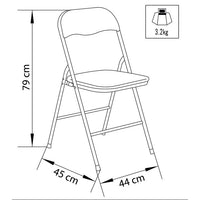 SEDIA PIEGHEVOLE SLIM BIANCA LUCIDA IN METALLO CON IMBOTTITURA 78HX45X44 CM OKX