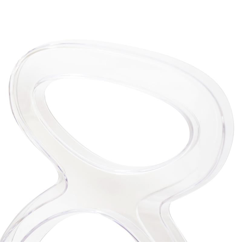 SEDIA PIGALLE IN POLICARBONATO CON SCHIENALE A FORMA DI ANELLO ELEGANTE COLORE TRASPARENTE 46,5X53X90H CM