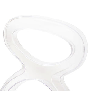 SEDIA PIGALLE IN POLICARBONATO CON SCHIENALE A FORMA DI ANELLO ELEGANTE COLORE TRASPARENTE 46,5X53X90H CM