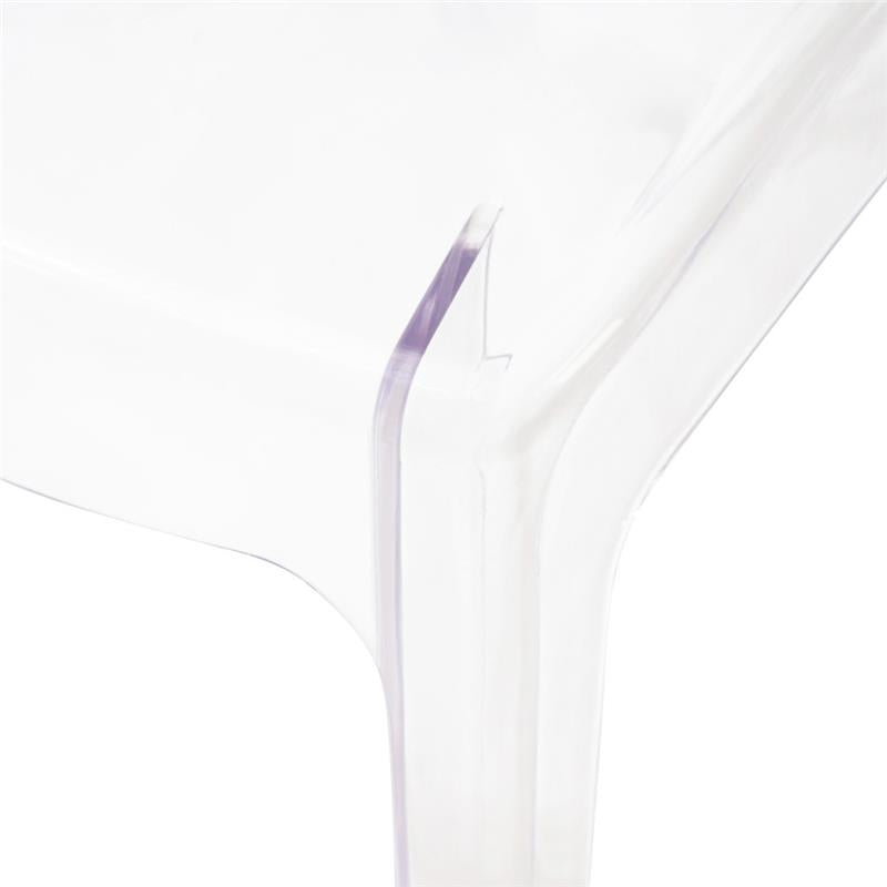 SEDIA PIGALLE IN POLICARBONATO CON SCHIENALE A FORMA DI ANELLO ELEGANTE COLORE TRASPARENTE 46,5X53X90H CM