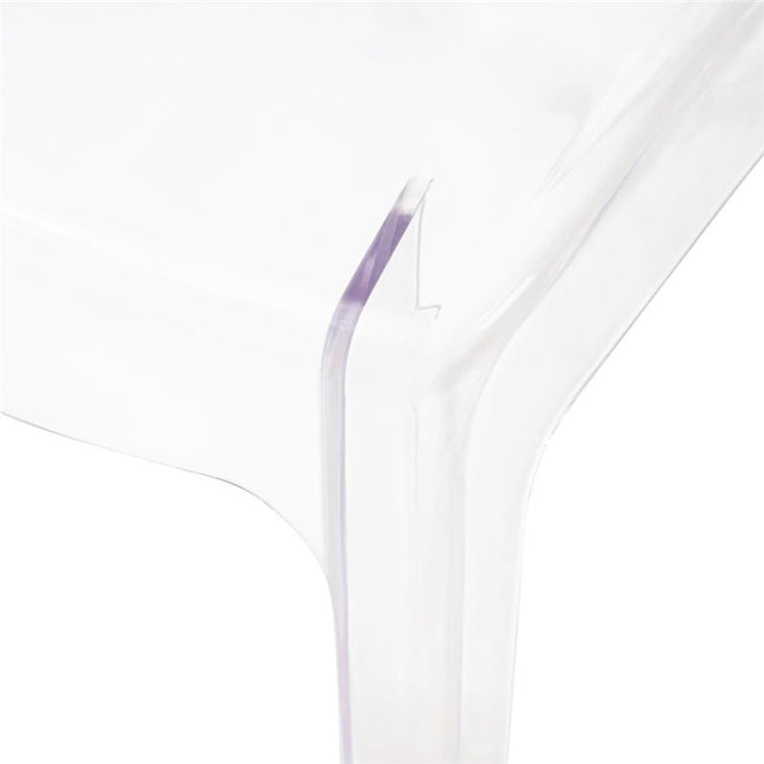 SEDIA PIGALLE IN POLICARBONATO CON SCHIENALE A FORMA DI ANELLO ELEGANTE COLORE TRASPARENTE 46,5X53X90H CM