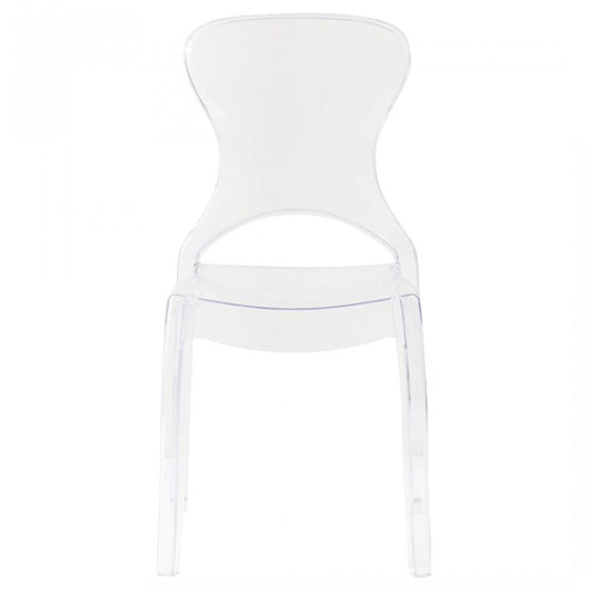 SEDIA BERCY IN POLICARBONATO FORMA SCHIENALE ORGANICA E SINUOSA PER INTERNI COLORE TRASPARENTE 46,3X53X89,6H CM