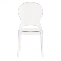 SEDIA HALLES IN POLICARBONATO SILHOUETTE CURVE CLASSICHE PER INTERNI COLORE TRASPARENTE 46,1X55X98H CM