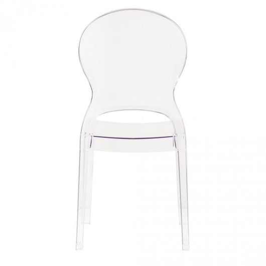 SEDIA HALLES IN POLICARBONATO SILHOUETTE CURVE CLASSICHE PER INTERNI COLORE TRASPARENTE 46,1X55X98H CM