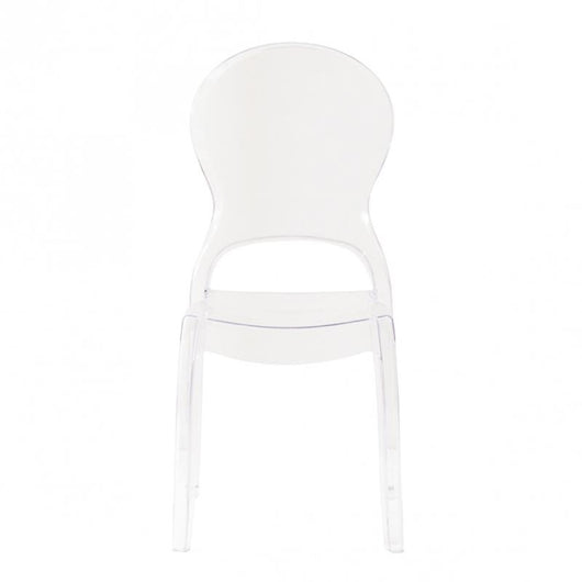 SEDIA HALLES IN POLICARBONATO SILHOUETTE CURVE CLASSICHE PER INTERNI COLORE TRASPARENTE 46,1X55X98H CM