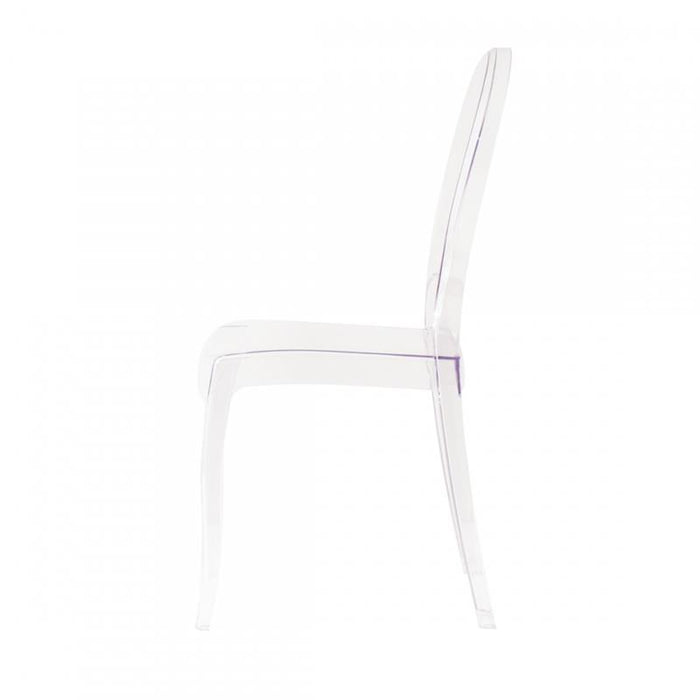 SEDIA HALLES IN POLICARBONATO SILHOUETTE CURVE CLASSICHE PER INTERNI COLORE TRASPARENTE 46,1X55X98H CM