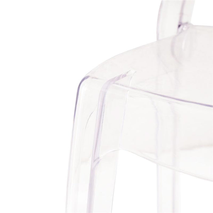 SEDIA HALLES IN POLICARBONATO SILHOUETTE CURVE CLASSICHE PER INTERNI COLORE TRASPARENTE 46,1X55X98H CM