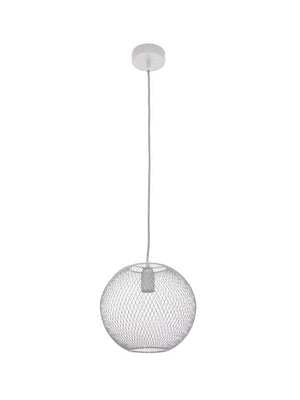 LAMPADARIO A SFERA IN METALLO COLORE BIANCO DESIGN MODERNO 25X80 CM