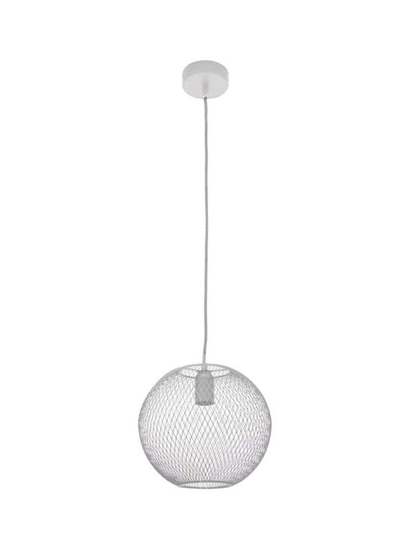 LAMPADARIO A SFERA IN METALLO COLORE BIANCO DESIGN MODERNO 25X80 CM