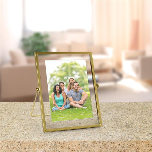 PORTAFOTO VERTICALE DA TAVOLO IN METALLO 20X25 CM IN COLORE ORO