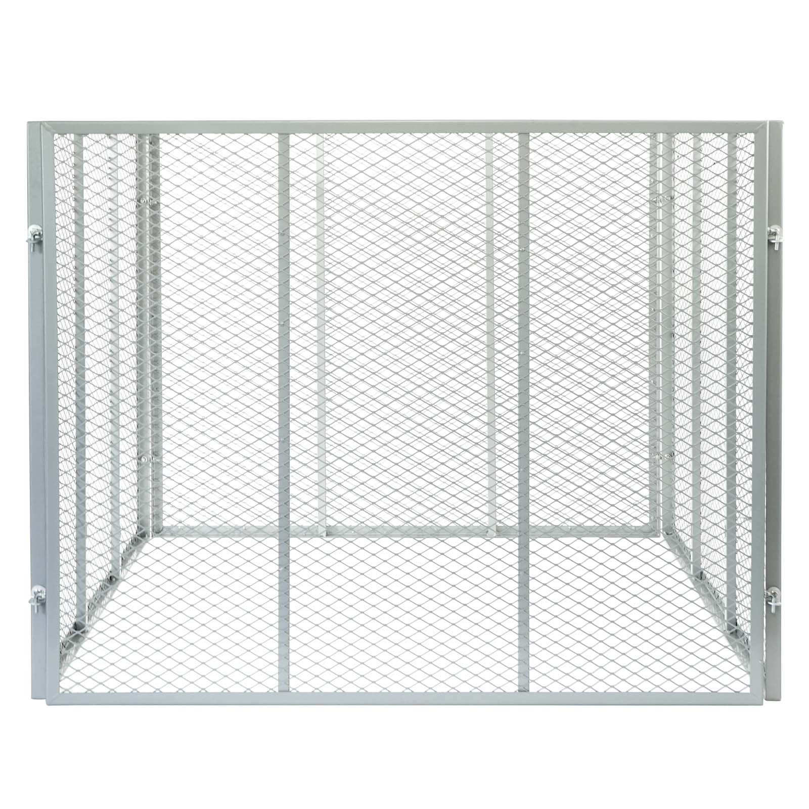 Compostiera 100x100x80cm per 800 litri di compost con griglie di metallo per il compostaggio aperto