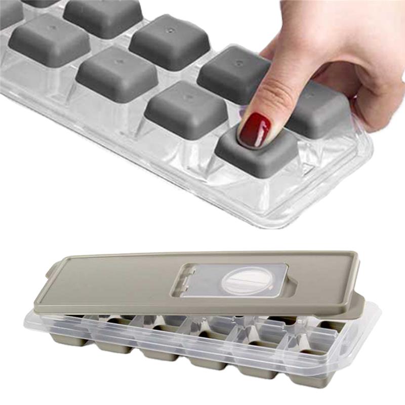 STAMPO GHIACCIO IN SILICONE CON COPERCHIO ESTRAZIONE FCILITATA  COLORI ASSORTITI 26X9CM