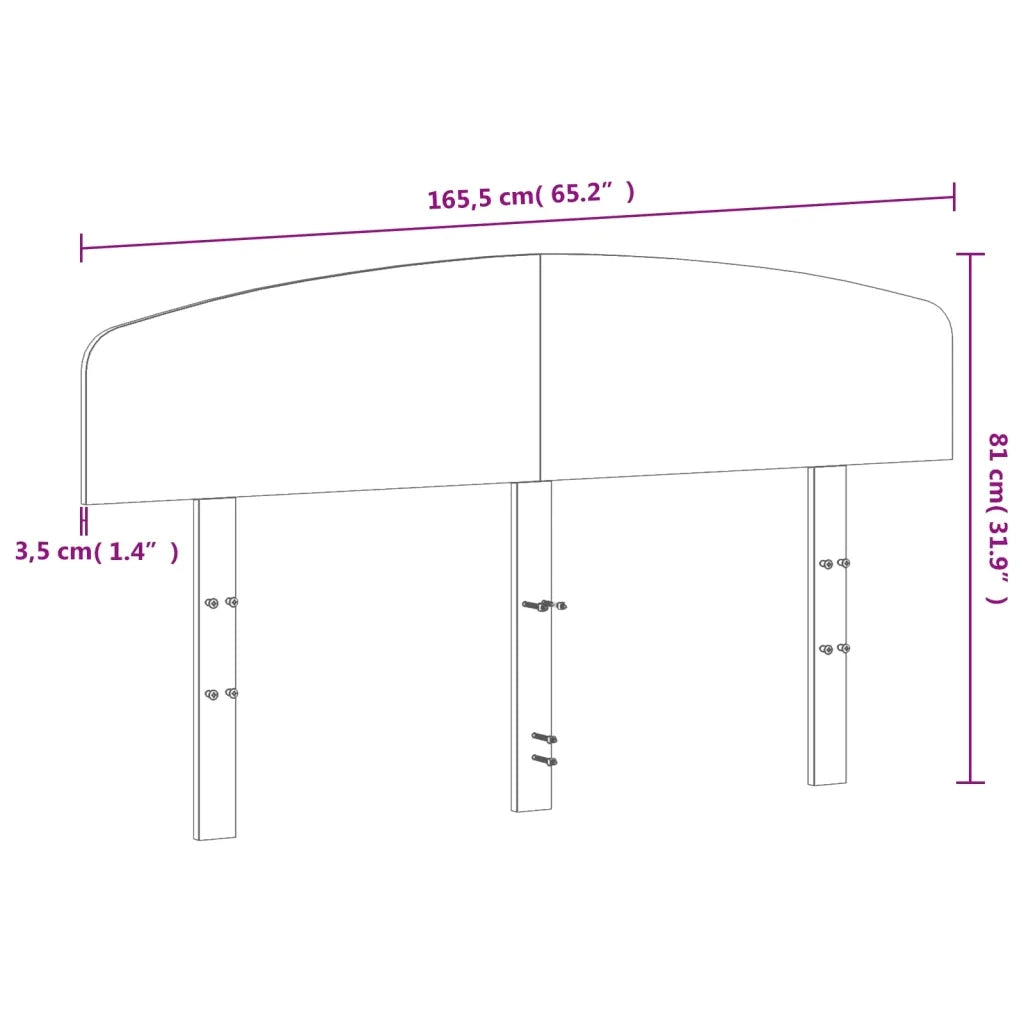 Testiera Marrone Cera 160 cm in Legno Massello di Pino 842497