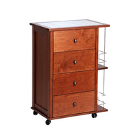 CASSETTIERA POKER + PORTABOTTIGLIE CILIEGIO IN FAGGIO BASE INFERIORE MULTISTRATO DI BETULLA 4 CASSETTI PIANO MATTONELLE IN CERAMICA