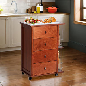 CASSETTIERA POKER + PORTABOTTIGLIE CILIEGIO IN FAGGIO BASE INFERIORE MULTISTRATO DI BETULLA 4 CASSETTI PIANO MATTONELLE IN CERAMICA