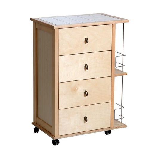 CASSETTIERA POKER + PORTABOTTIGLIE NATURALE IN FAGGIO BASE INFERIORE MULTISTRATO DI BETULLA 4 CASSETTI PIANO MATTONELLE IN CERAMICA