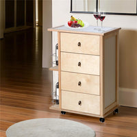 CASSETTIERA POKER + PORTABOTTIGLIE NATURALE IN FAGGIO BASE INFERIORE MULTISTRATO DI BETULLA 4 CASSETTI PIANO MATTONELLE IN CERAMICA