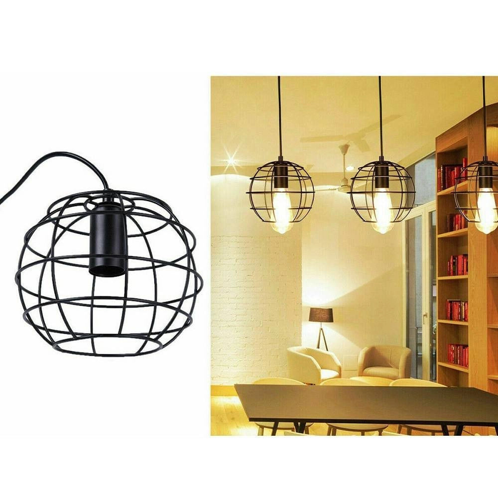 Trade Shop - Lampadario Gabbia In Metallo Industriale Retro E27 Pendente Vintage Ty004 -
