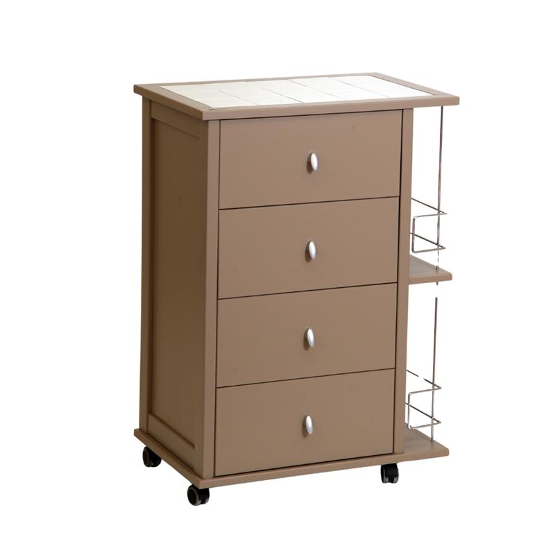 CASSETTIERA POKER + PORTABOTTIGLIE TORTORA  IN FAGGIO BASE INFERIORE MULTISTRATO DI BETULLA 4 CASSETTI RUOTE IN PLASTICA GOMMATA