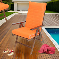 SDRAIO ALLEGRA NOCE IN FAGGIO MASSELLO TESSUTO COLORE ARANCIONE CON IMBOTTITURA E SCHIENALE REGOLABILE IN 7 POSIZIONI