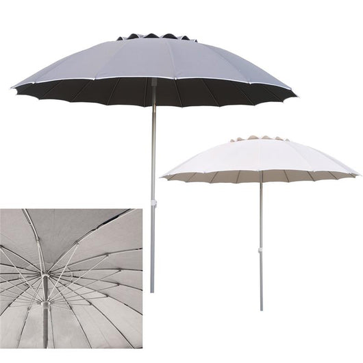 OMBRELLONE 16 STECCHE CM 240 H IN COLORAZIONE ASSORTITA  E INCLINABILE