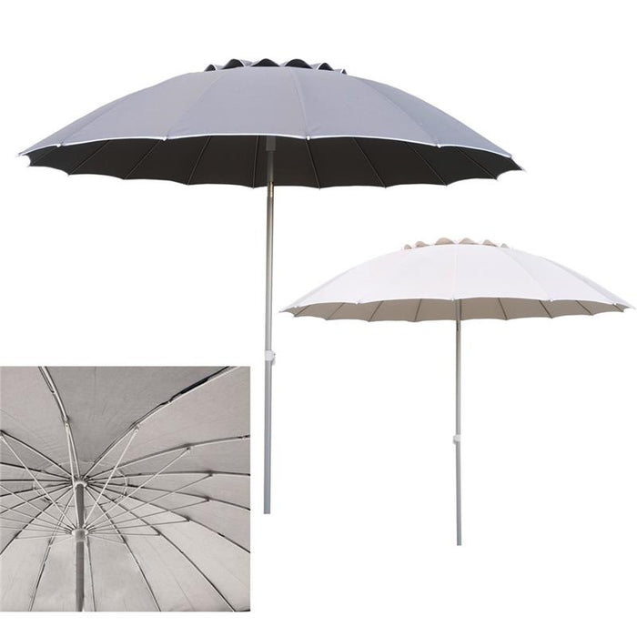 OMBRELLONE 16 STECCHE CM 240 H IN COLORAZIONE ASSORTITA  E INCLINABILE