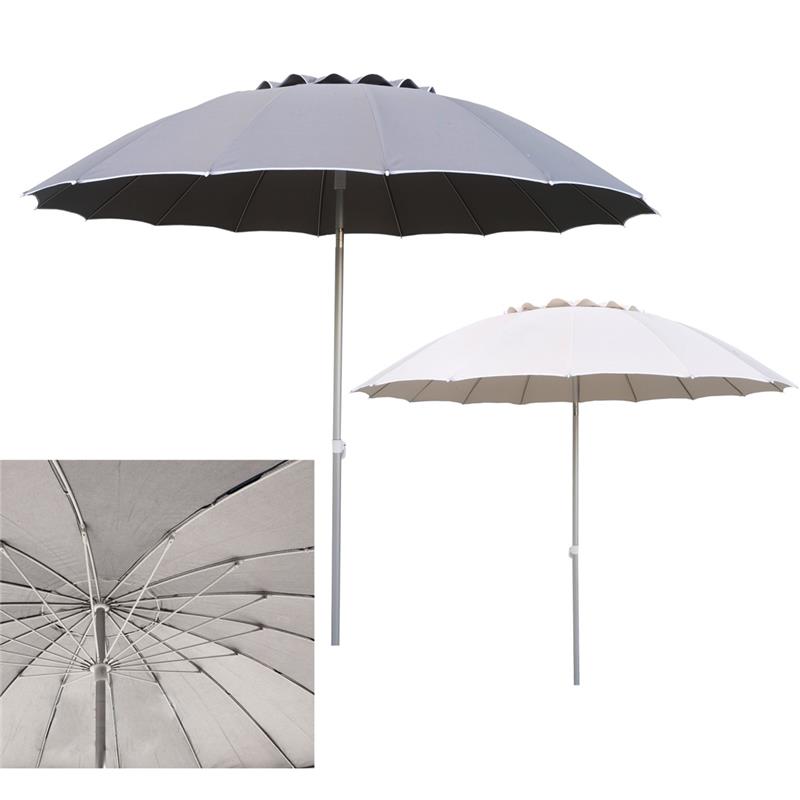 OMBRELLONE 16 STECCHE CM 240 H IN COLORAZIONE ASSORTITA  E INCLINABILE