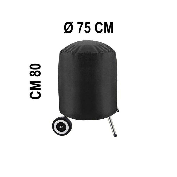 MA MAISON COPERTURA PROTETTIVA PER BARBECUE TONDO WATERPROOF CORDINO REGOLABILE COLORE NERO 75X80 H CM