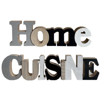 MA MAISON DECORAZIONE DA TAVOLO CON SCRITTA IN LEGNO FANTASIA ASSORTITO 42X11 CM