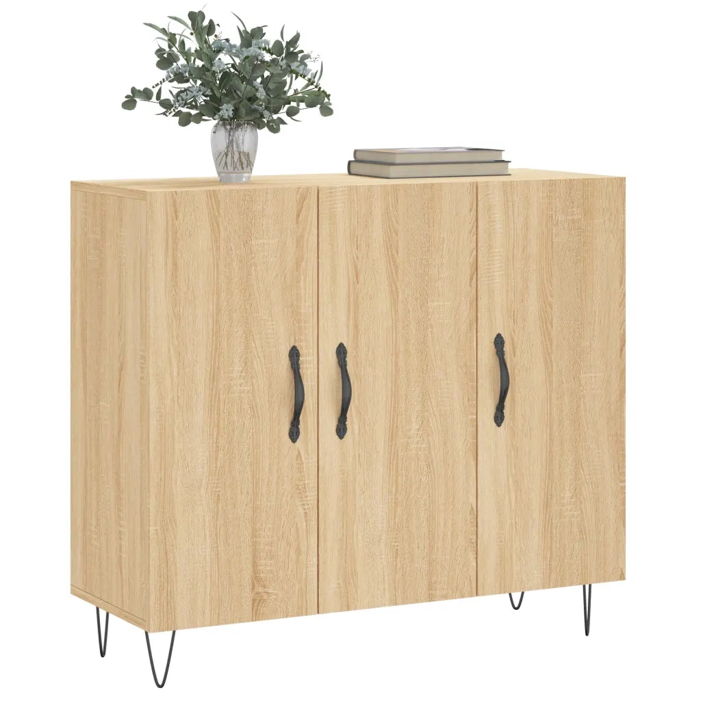Credenza Rovere Sonoma 90x34x80 cm in Legno Multistrato