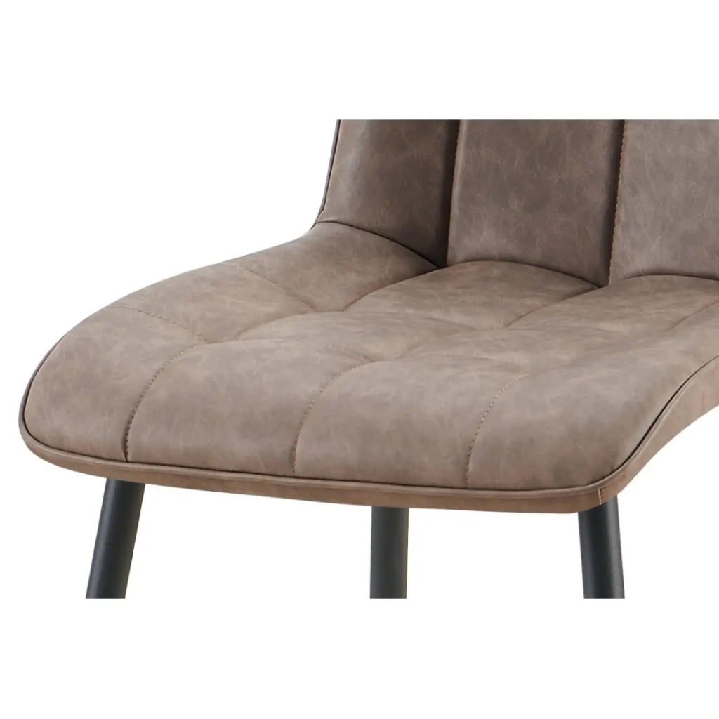 Set di 4 sedie MIREA - Marrone - Gambe in metallo - Design senza tempo - Rivestimento in PU facile da mantenere