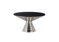 Tavolino in vetro temperato e base in metallo 40x76 cm