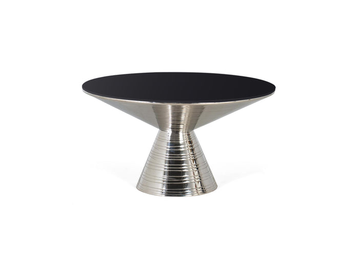 Tavolino in vetro temperato e base in metallo 40x76 cm