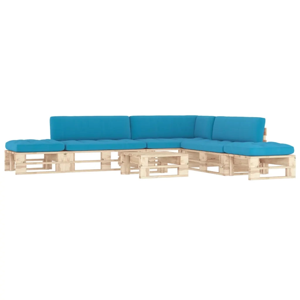 Set Divani su Pallet 6 pz e Cuscini in Legno di Pino Impregnato cod mxl 61074