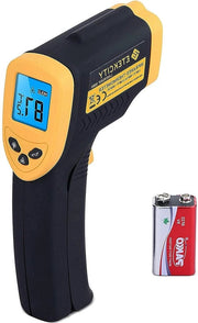 Termometro infrarosso digitale - pirometro infrarosso a contatto -50 a +550 °C illuminazione LCD giallo/nero