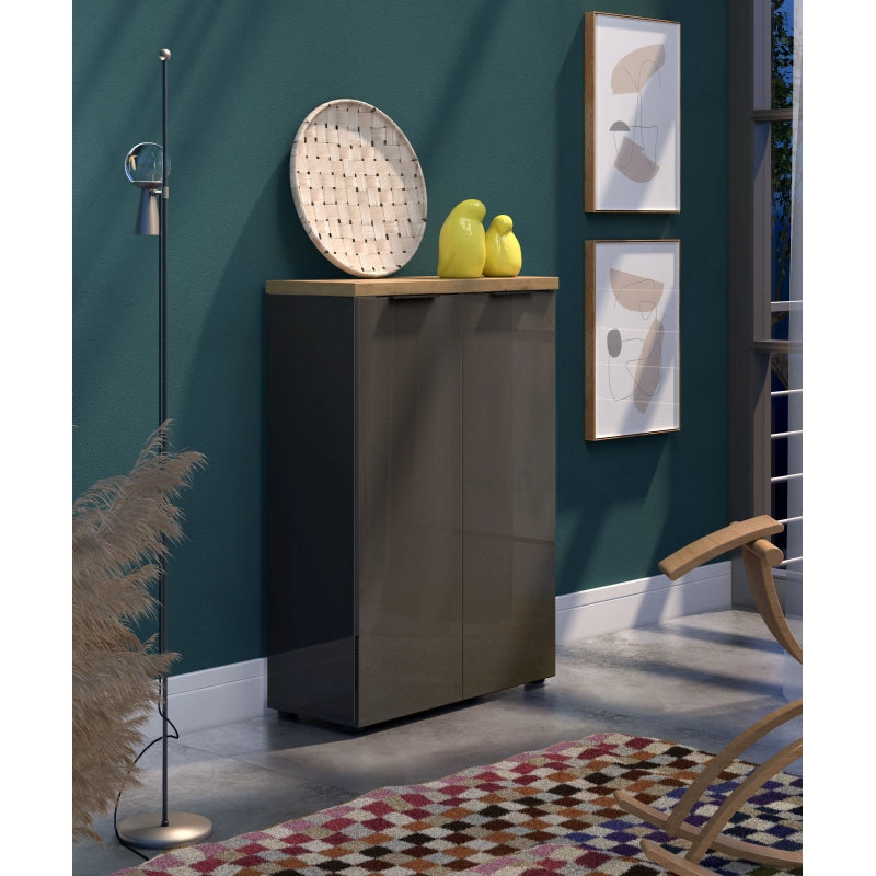 Scarpiera 2 ante IDEA antracite-rovere made in Italy