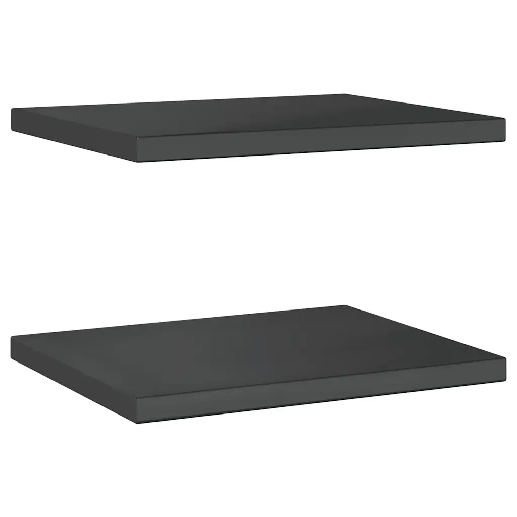 Mensole a Muro 2 pz 50x40x3 cm Nero in Acciaio Inossidabile
