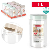 1 Pezzo Barattolo da Cucina Multiuso in Plastica Montecarlo 1 Litro 3 Colori